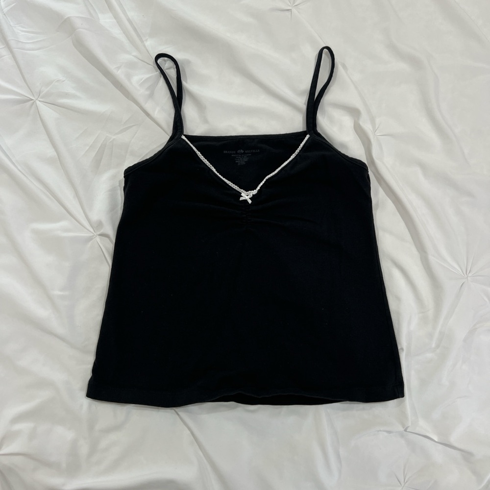black lace detail top